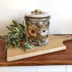 Vintage Round Ceramic Floral Canister